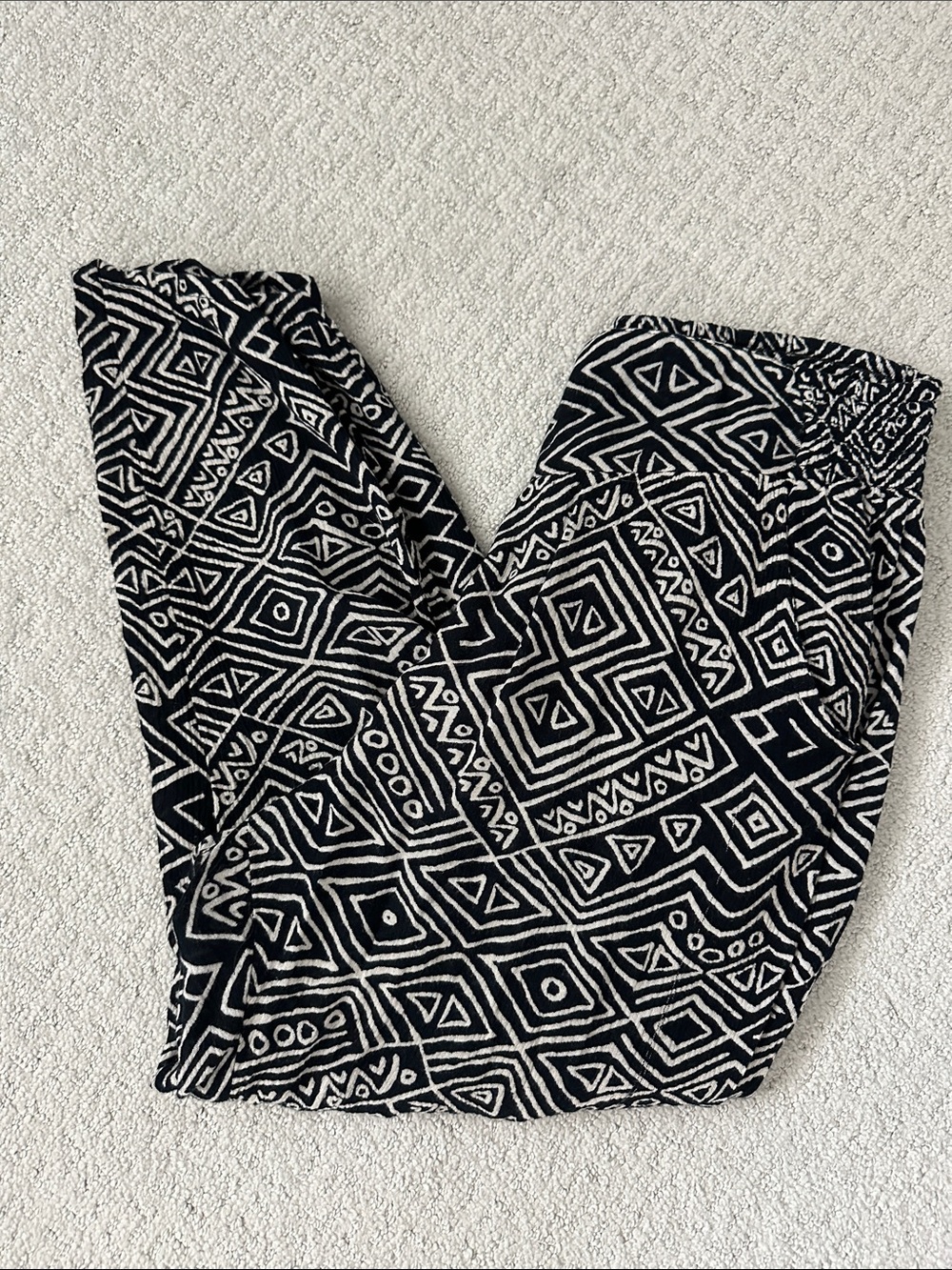 Billabong Black and White Geometric Harem Pants